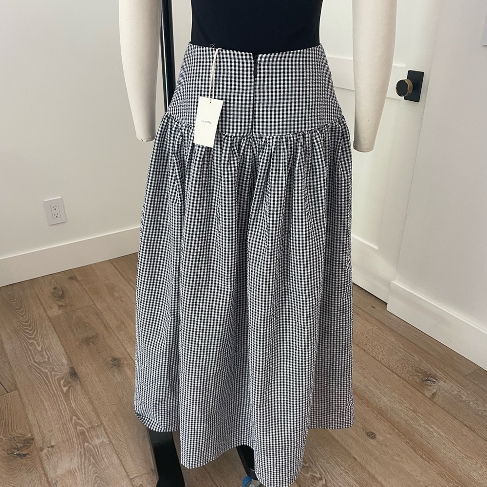 Tularosa Black and White Checkered A-Line Skirt - Picture 3 of 3